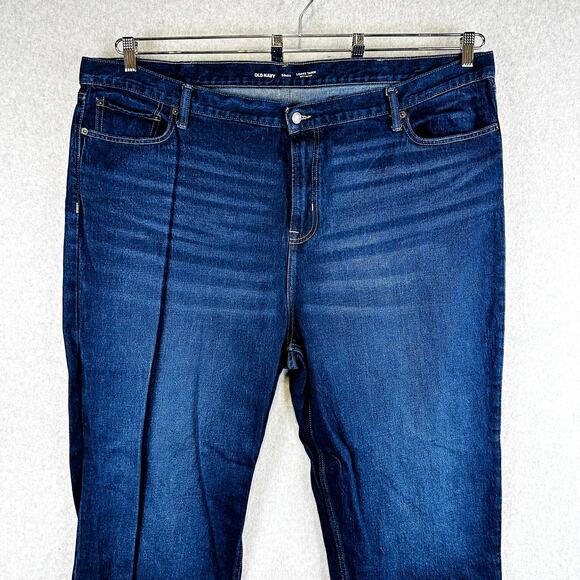 Old Navy Mens Jeans Sz 50x34 Loose Taper Dark Wash Denim Pockets Stretch Pockets - Picture 2 of 8